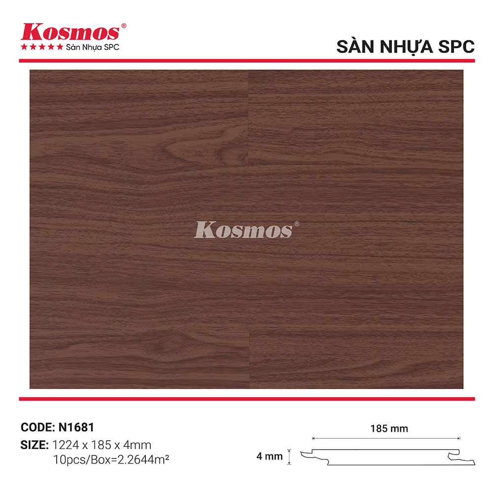Sàn nhựa hèm khóa Kosmos 4mm N1681